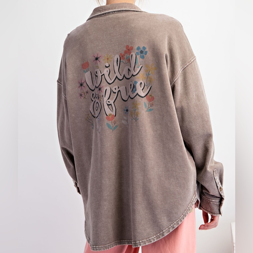 Easel Brown Graphic Top